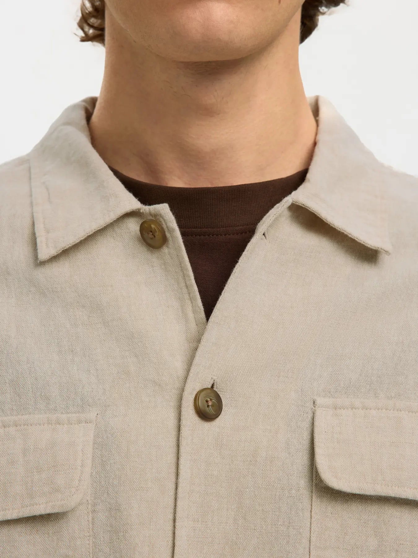 LEROY LINEN OVERSHIRT PURE CASHMERE