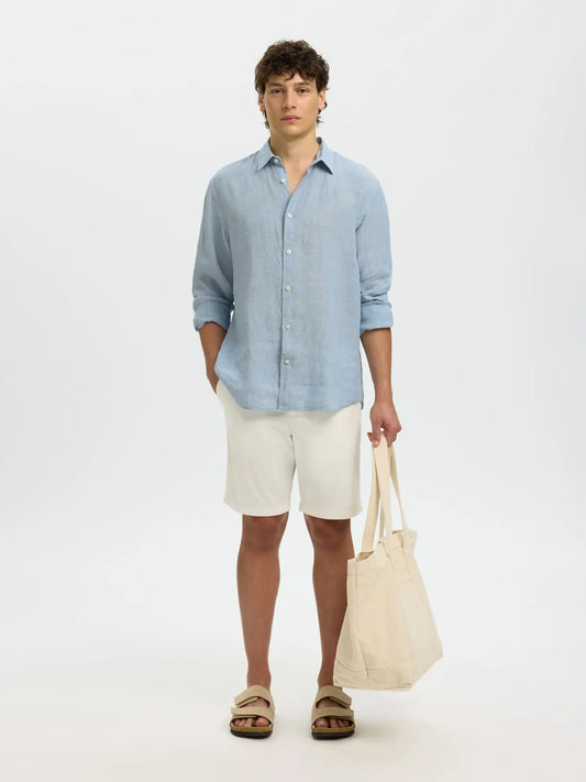 KYLIAN LINEN SHIRT BLUE FOG
