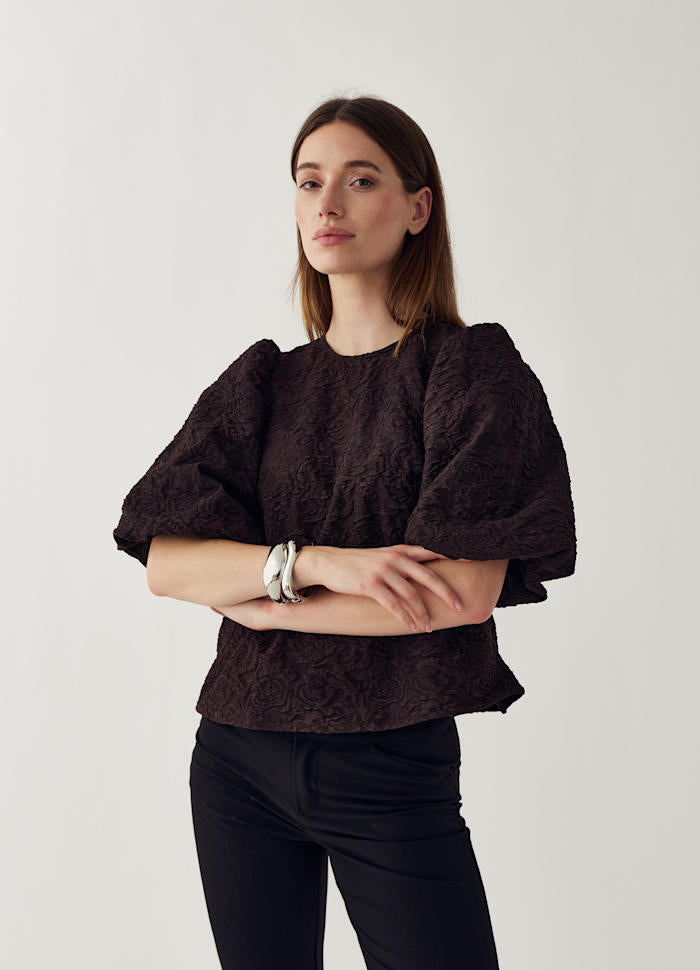 SHELLY BLOUSE CHOCOLATE
