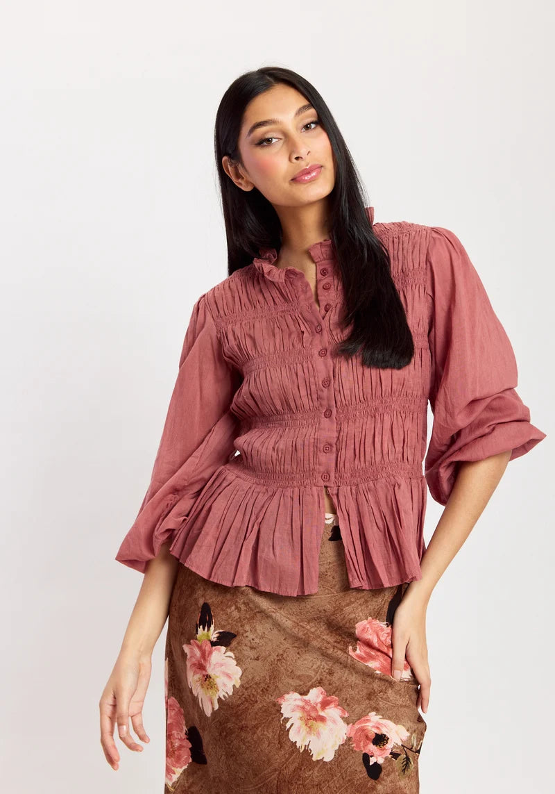 ROSALIE SMOCK BLUS DUSTY PINK