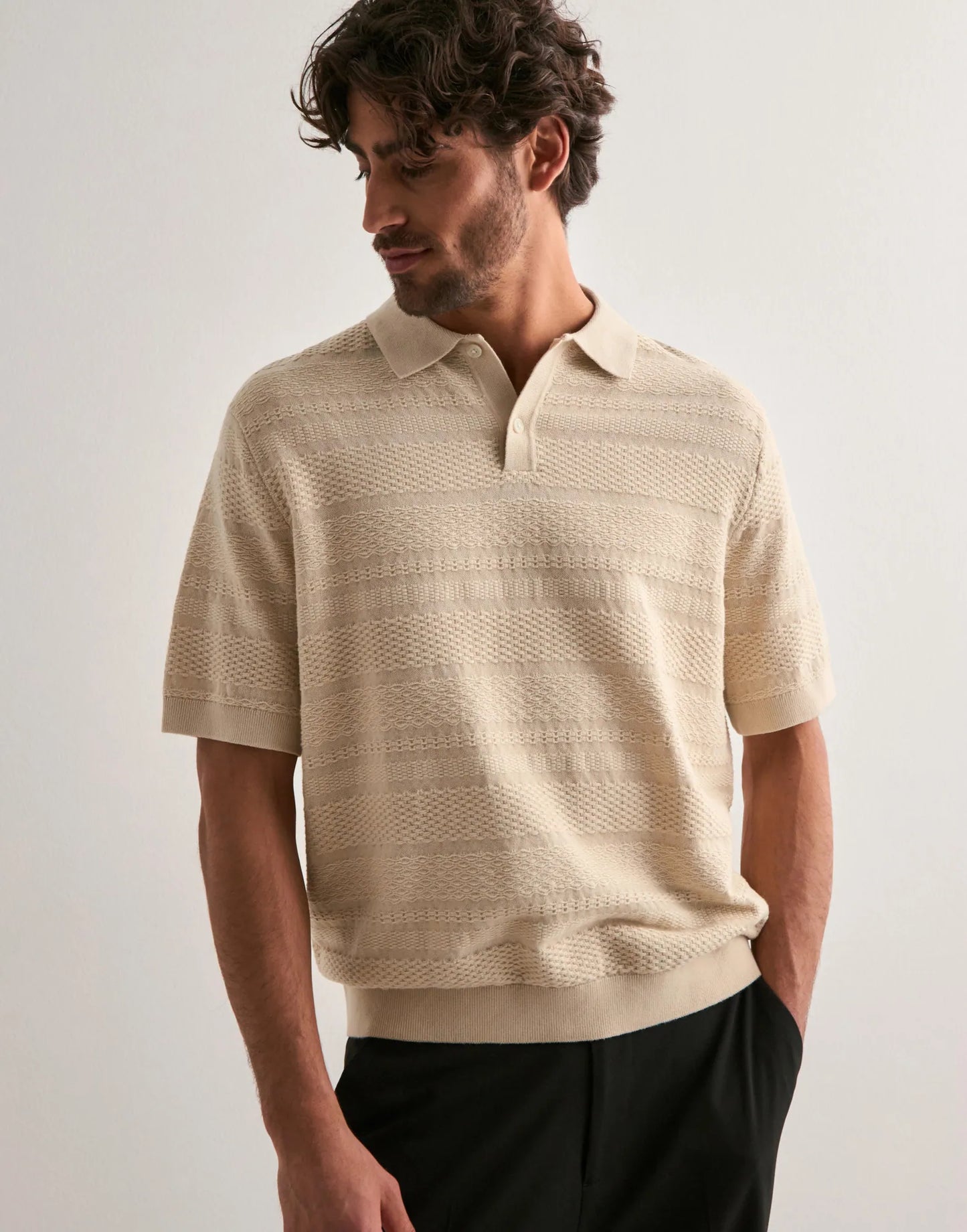FOAM POLO KNIT OATMEAL