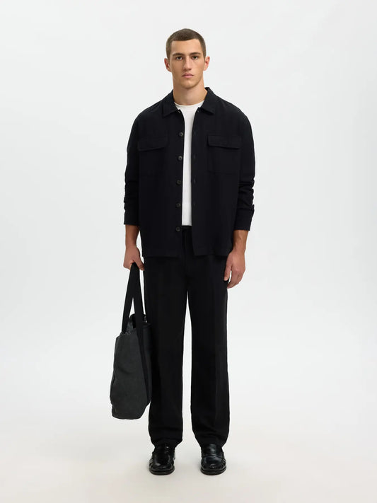 LEROY LINEN PANT BLACK