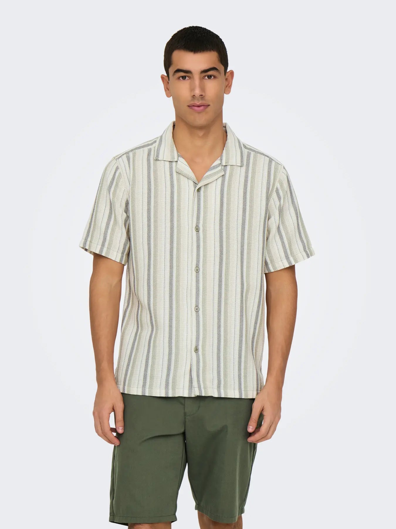 TREV STRIPE SHIRT SEAGRASS