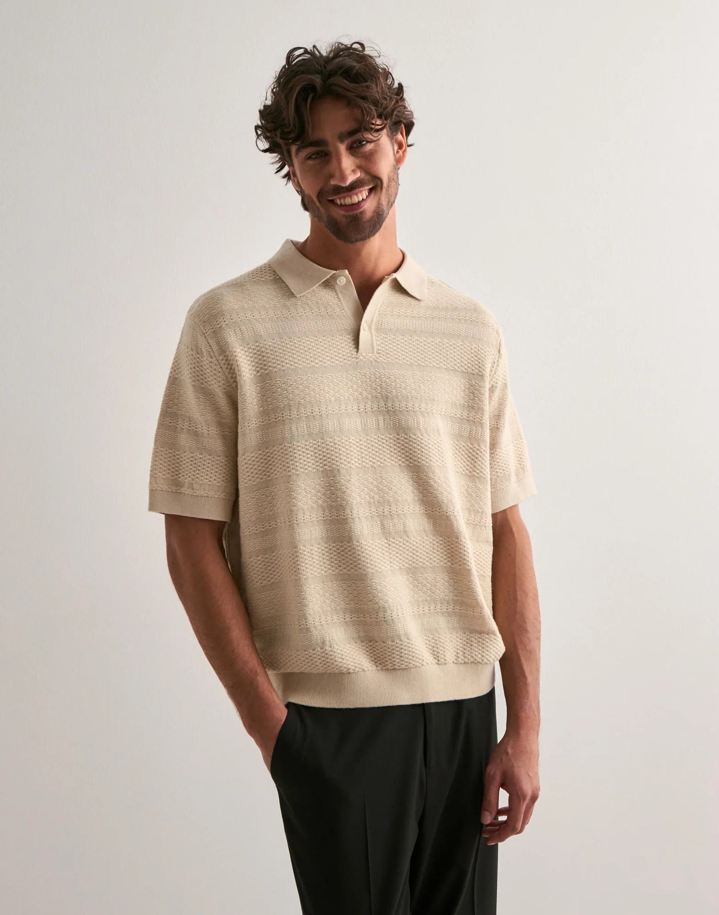 FOAM POLO KNIT OATMEAL