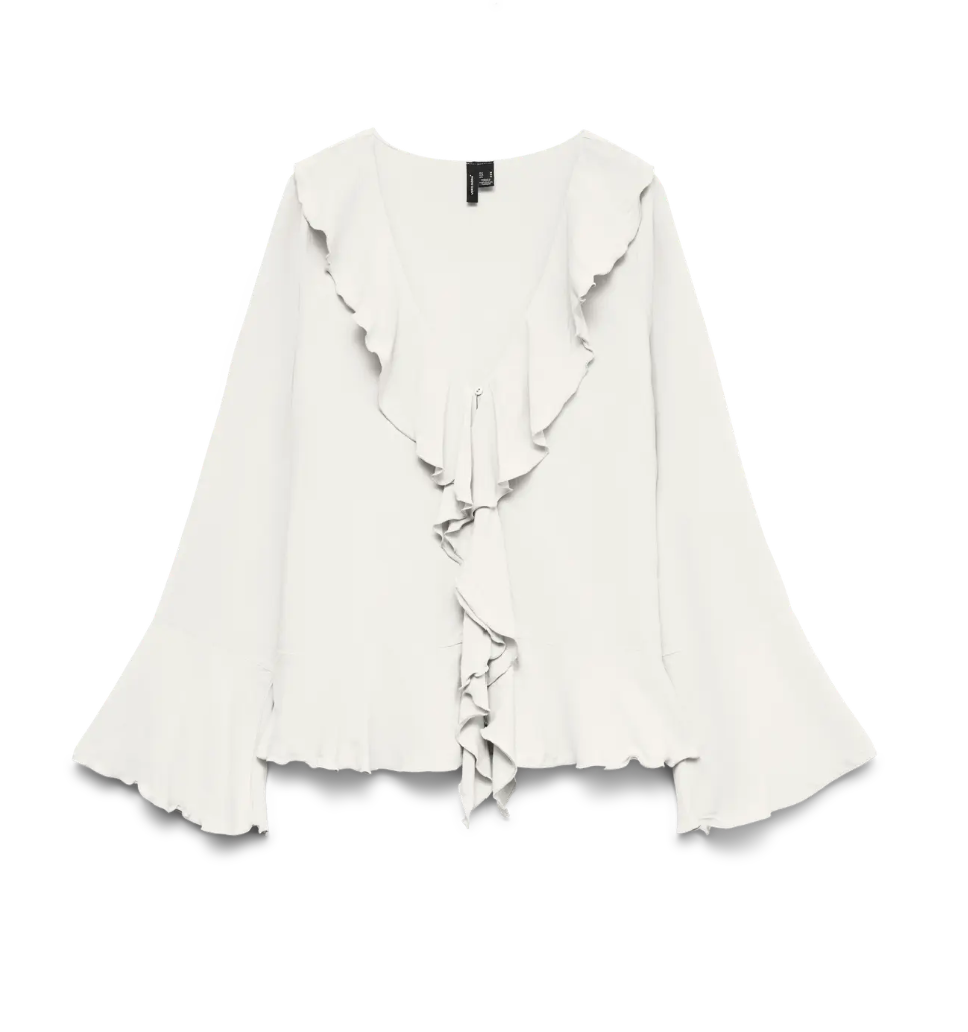 MERRY FRILL TOP WHITE