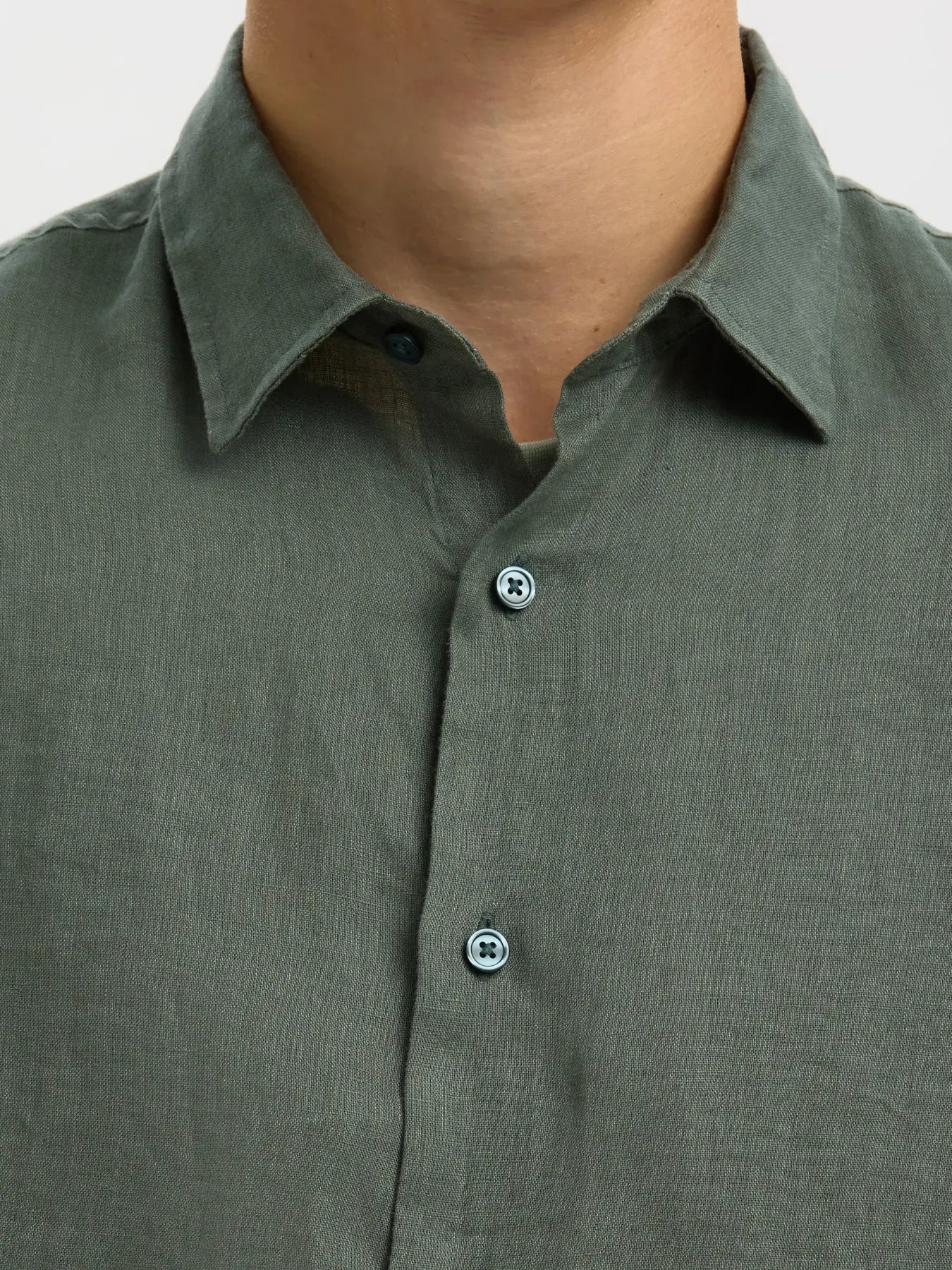 KYLIAN LINEN SHIRT BALSAM GREEN